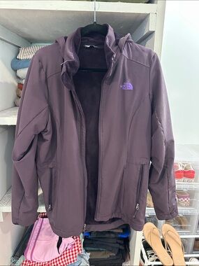 The North Face Plum Hooded Softshell Jacket Windwall Size Large